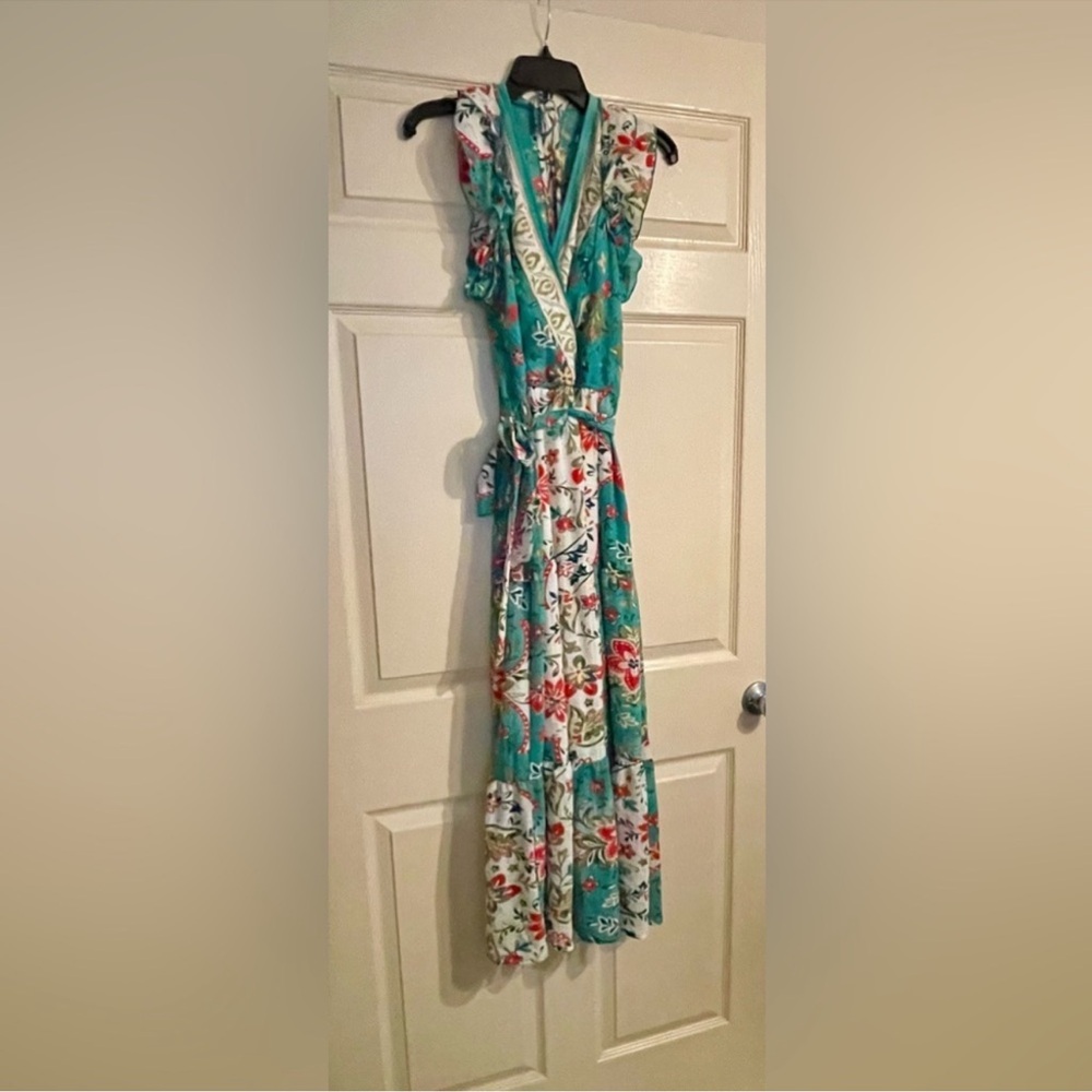 Floral Maxi Dress in Teal by [Brand]